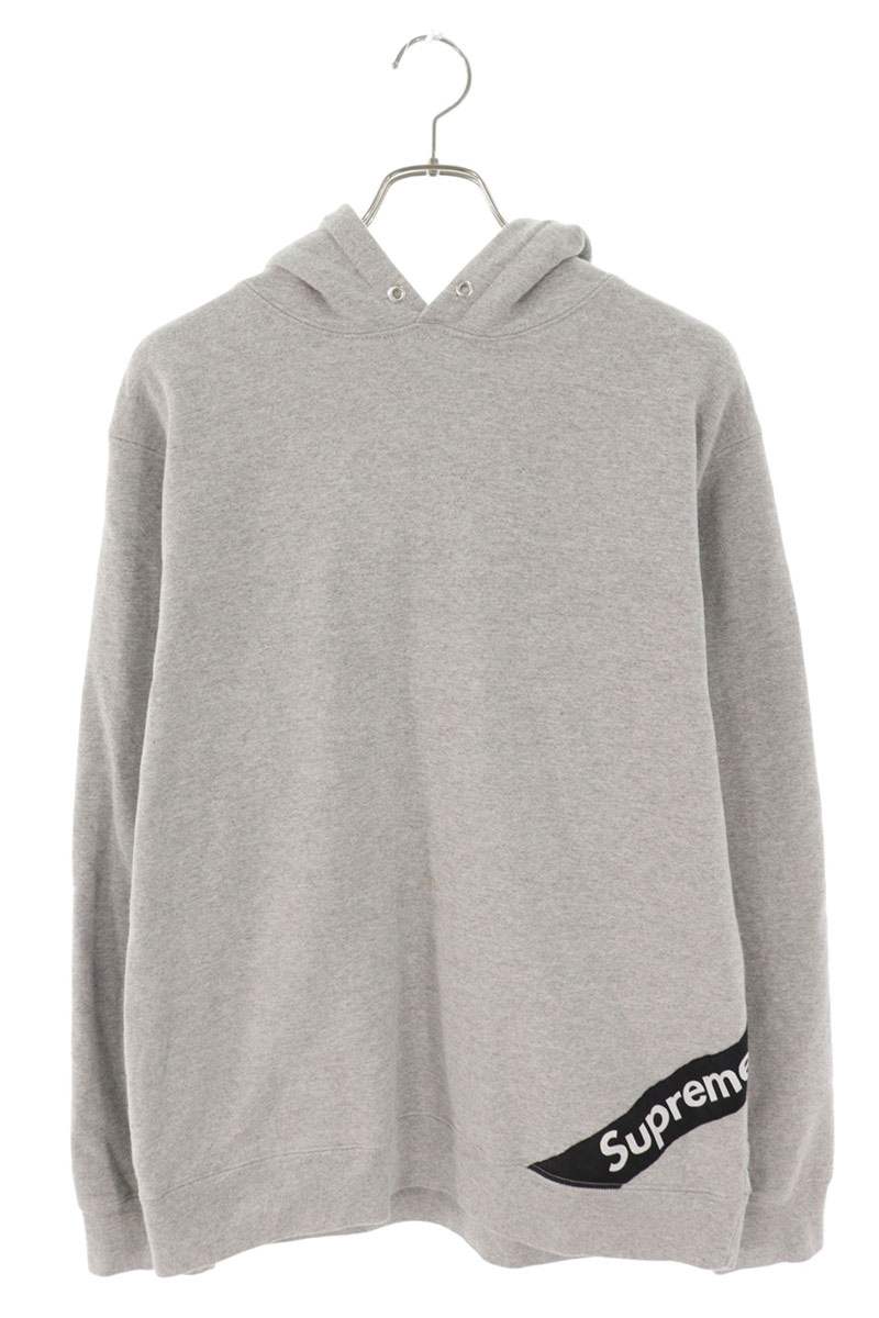 SUPREME 18SS Corner Label Hooded Sweatshirt Gray Size L
