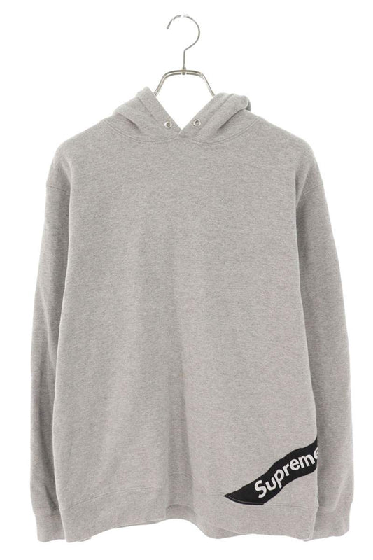 SUPREME 18SS Corner Label Hooded Sweatshirt Gray Size L