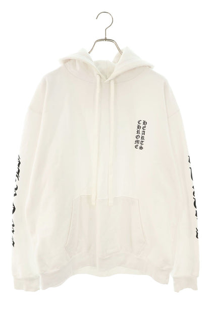 Chrome Hearts Arm Logo Print Pullover Hoodie White Size L