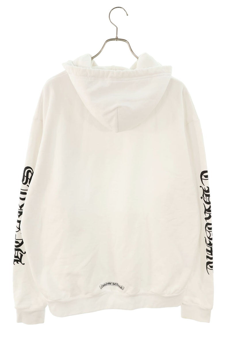 Chrome Hearts Arm Logo Print Pullover Hoodie White Size L
