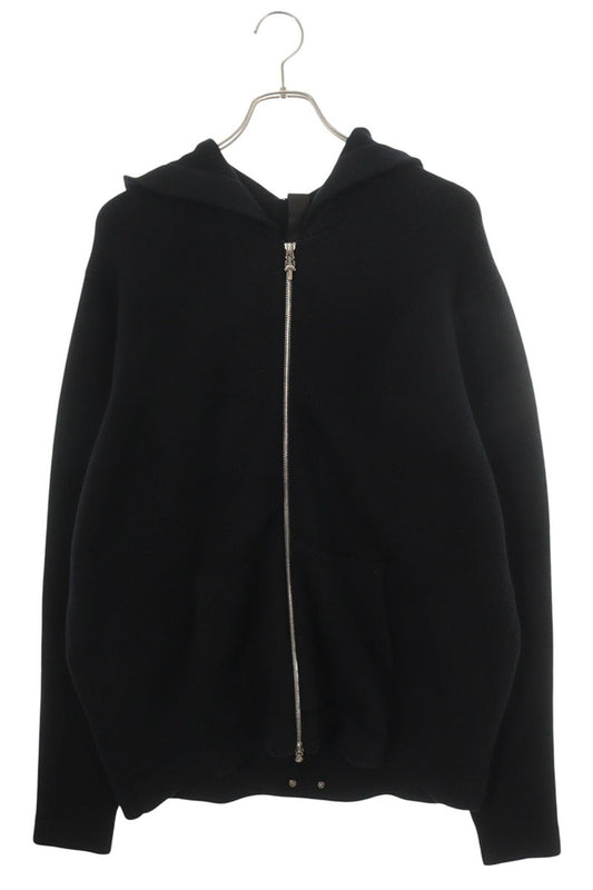 Chrome Hearts 3 Cross Patch Cashmere Zip Hoodie Size L