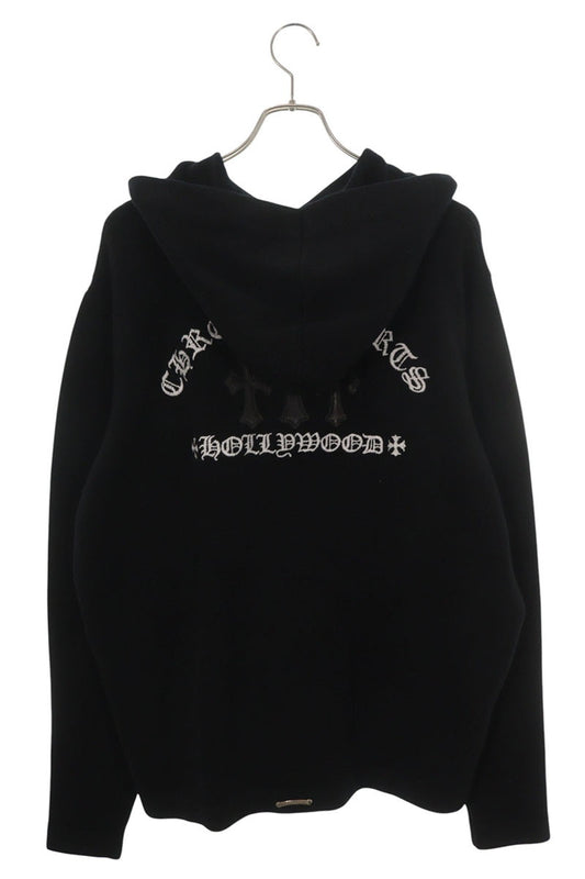 Chrome Hearts 3 Cross Patch Cashmere Zip Hoodie Size L