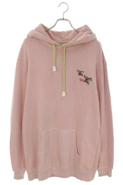 Burberry Chest Logo Embroidered Hoodie Pink Size S