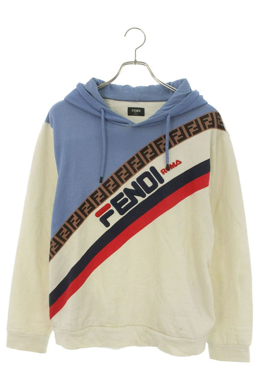 FENDI x Fila Front Logo Pullover Hoodie White Size L