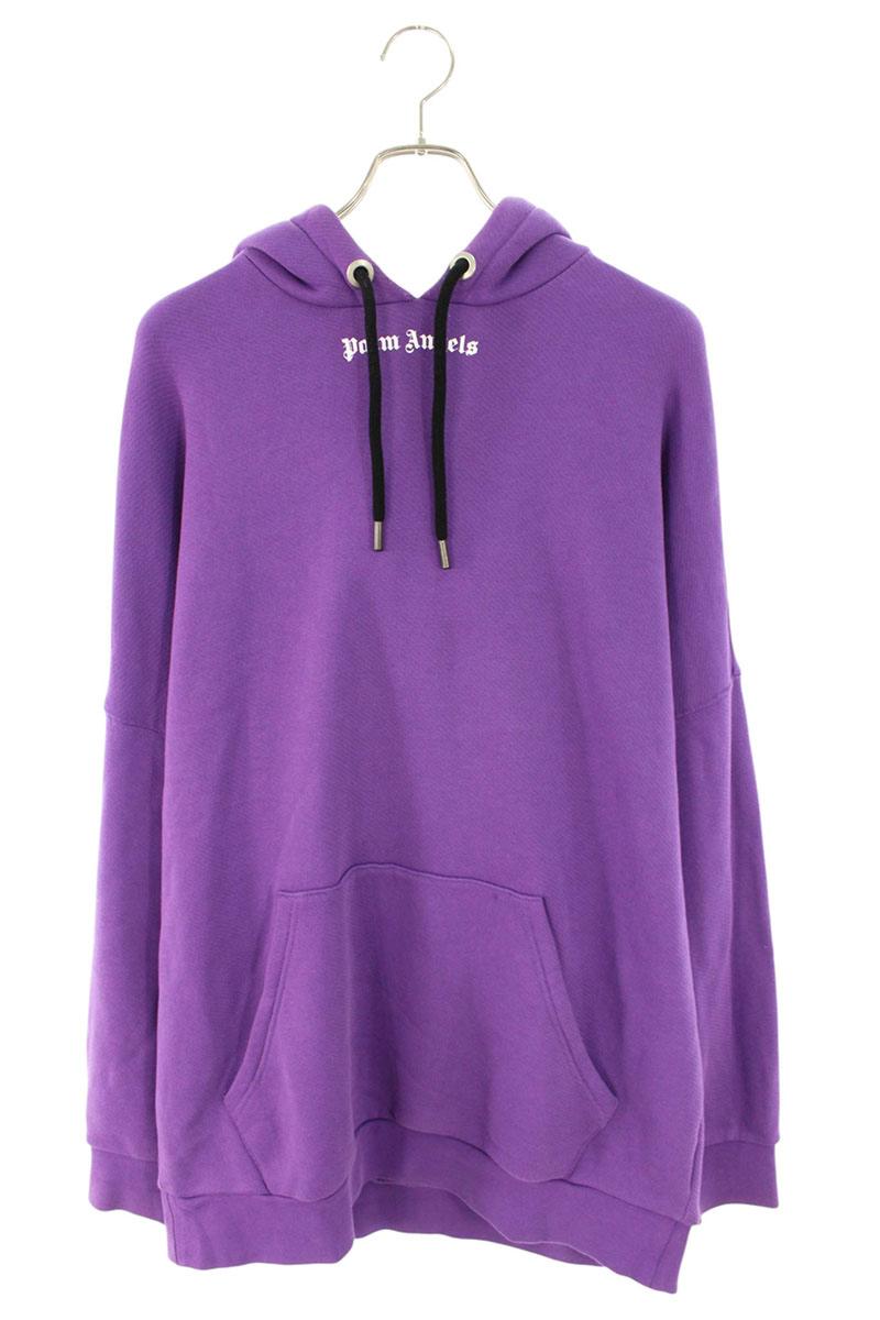 Palm Angels 20AW Back Logo Pullover Hoodie Purple Size L