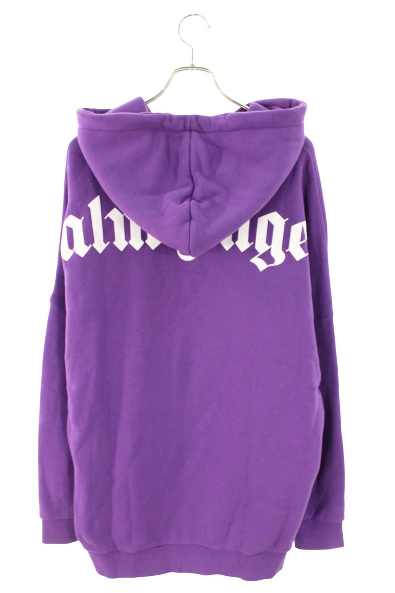 Palm Angels 20AW Back Logo Pullover Hoodie Purple Size L