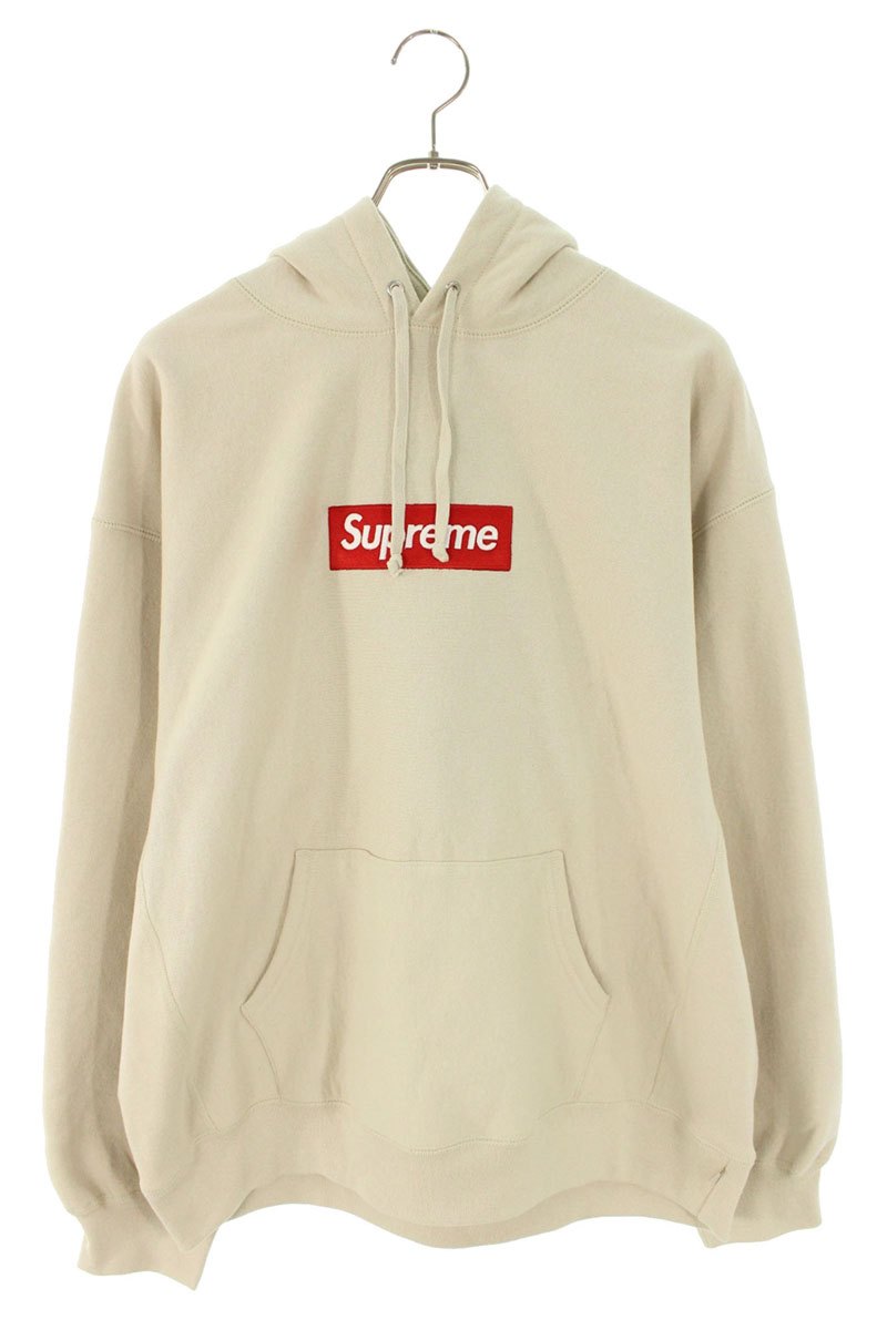 SUPREME 24AW Beige Box Logo Hooded Sweatshirt Size XL