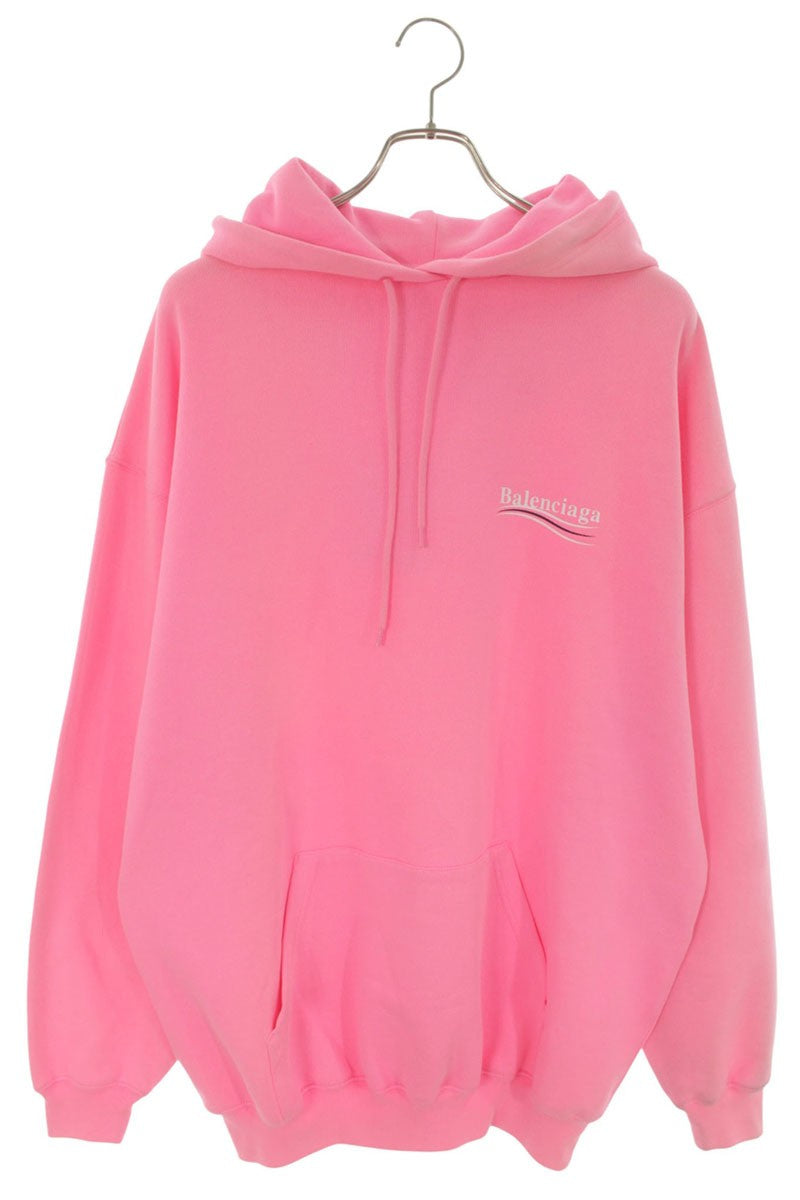 BALENCIAGA Pink Campaign Logo Pullover Hoodie Size XS