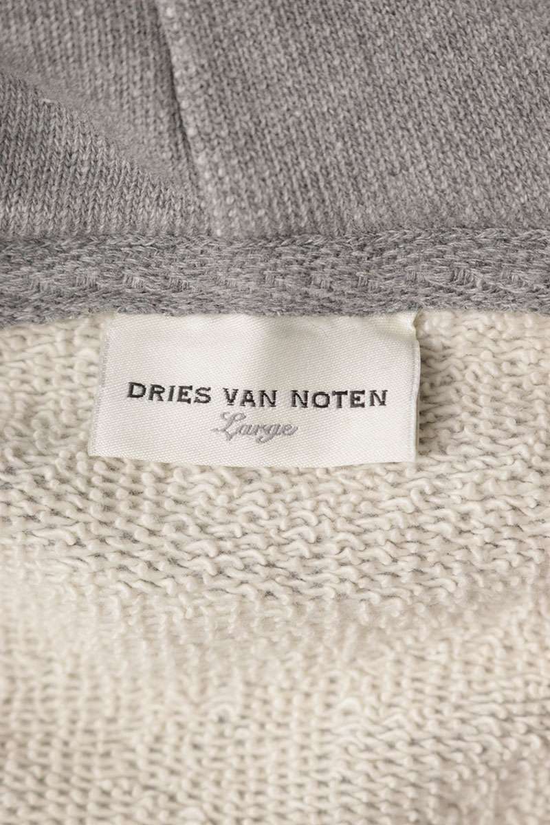 DRIES VAN NOTEN Side Slit Pullover Hoodie Gray Size L