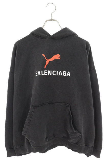 BALENCIAGA x PUMA Double Name Logo Print Hoodie Size XL