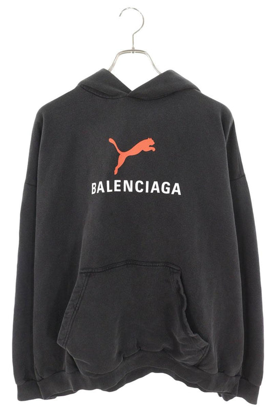 BALENCIAGA x PUMA Double Name Logo Print Hoodie Size XL