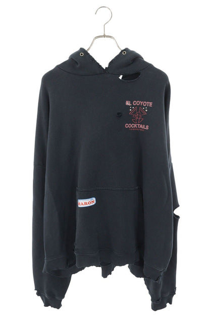 Paly Hollywood Cotton Print Design Hoodie Blue Size XL