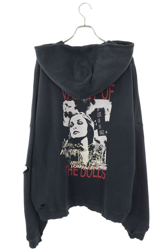 Paly Hollywood Cotton Print Design Hoodie Blue Size XL