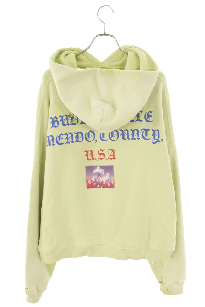Paly Hollywood Cotton Print Design Hoodie Yellow Size M