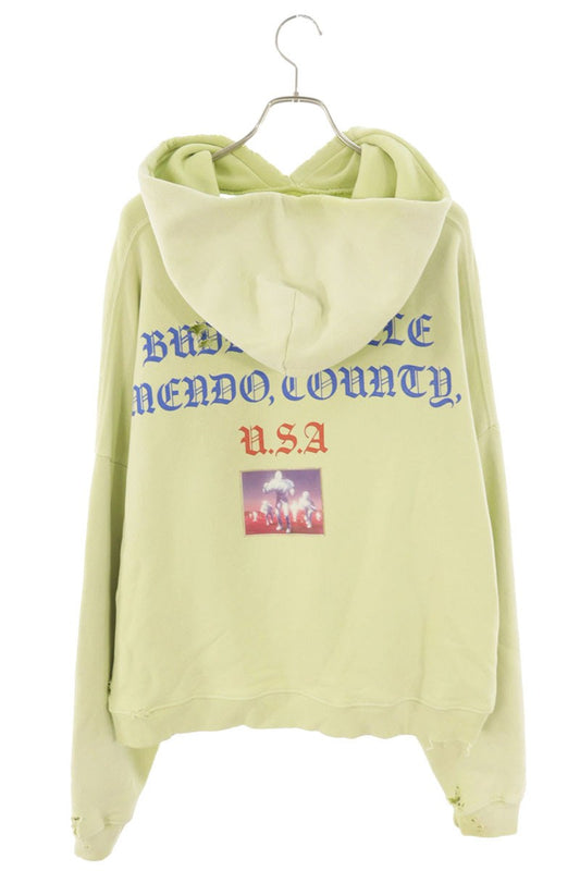 Paly Hollywood Cotton Print Design Hoodie Yellow Size M