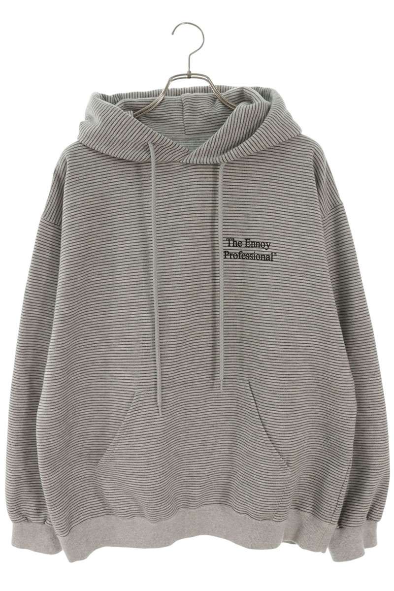 ENNOY 25AW Striped Pullover Hoodie Gray Size L