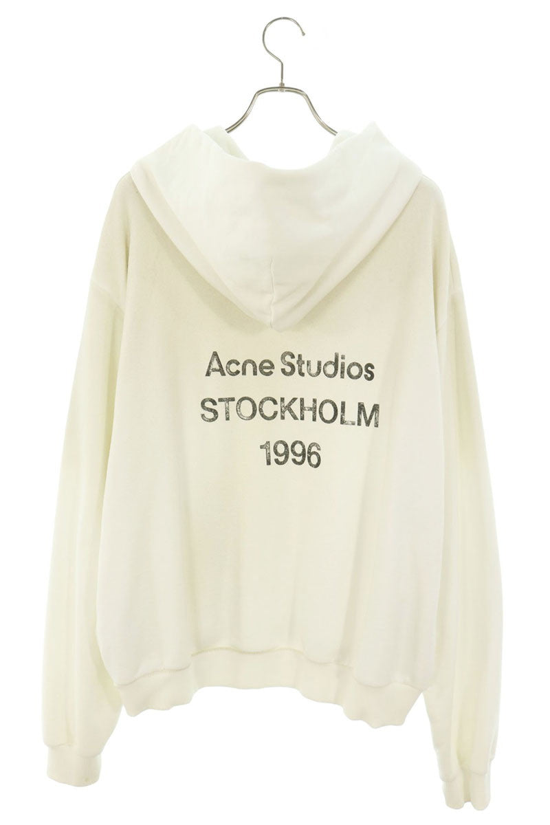 ACNE STUDIOS Vintage Back Logo Pullover Hoodie White Size L