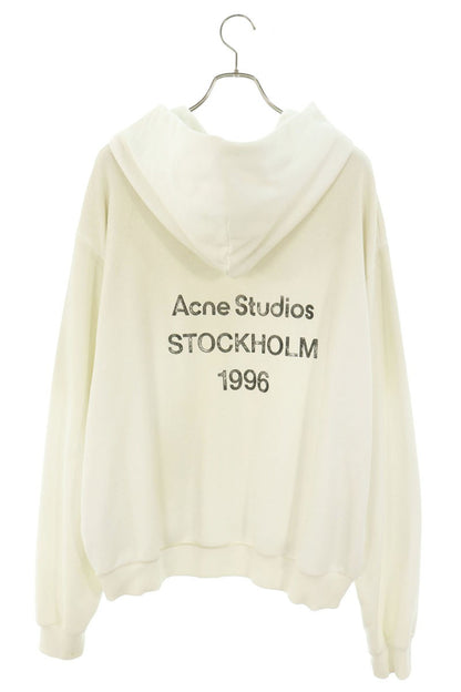 ACNE STUDIOS Vintage Back Logo Pullover Hoodie White Size L