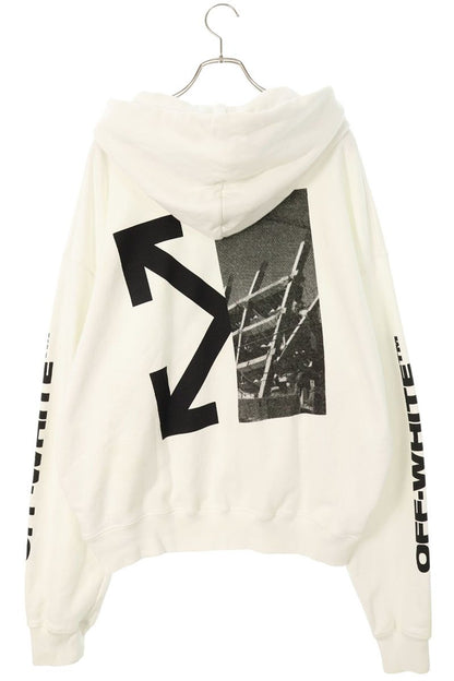 OFF-WHITE Cotton Graphic Print Pullover Hoodie White Size XL