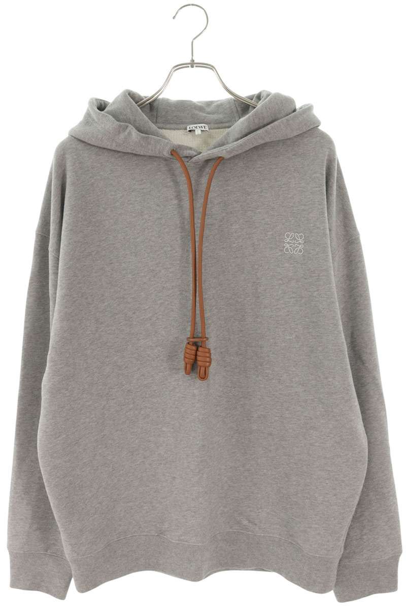 LOEWE Anagram Logo Pullover Hoodie Gray Size S