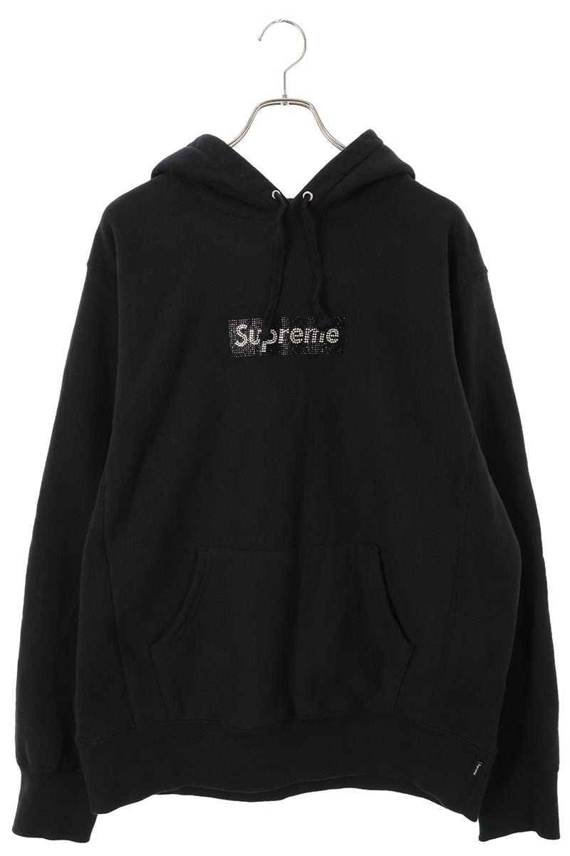 SUPREME 19SS Swarovski Box Logo Hooded Sweatshirt Size L