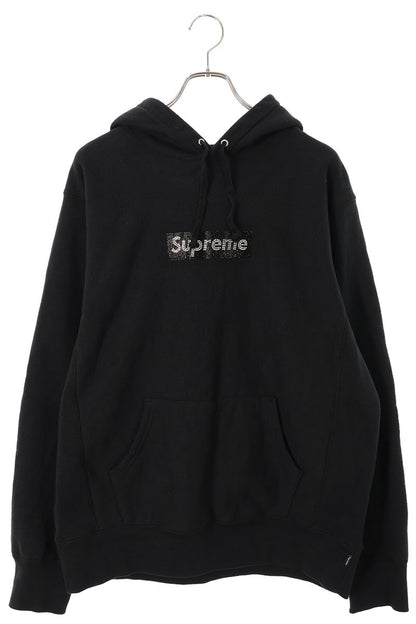 SUPREME 19SS Swarovski Box Logo Hooded Sweatshirt Size L