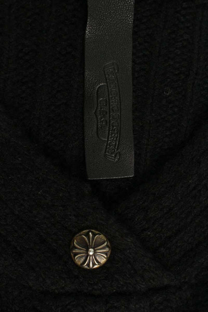 Chrome Hearts Cashmere Leather Patch Hoodie Black Size M