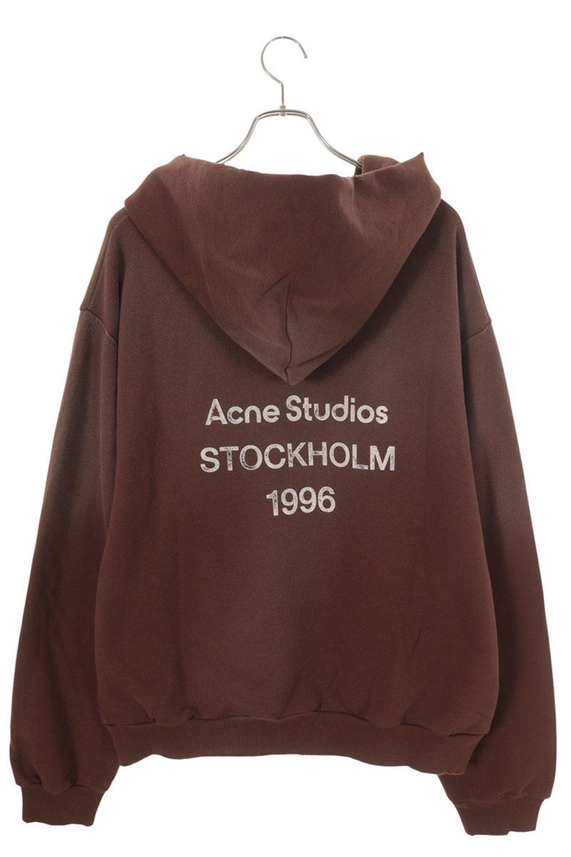 ACNE STUDIOS 26SS Back Logo Pullover Hoodie Brown Size L
