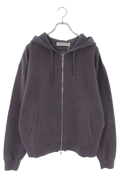OUR LEGACY 26SS Cotton Zip-Up Hoodie Purple Size L