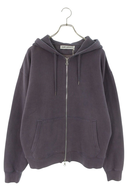OUR LEGACY 26SS Cotton Zip-Up Hoodie Purple Size L