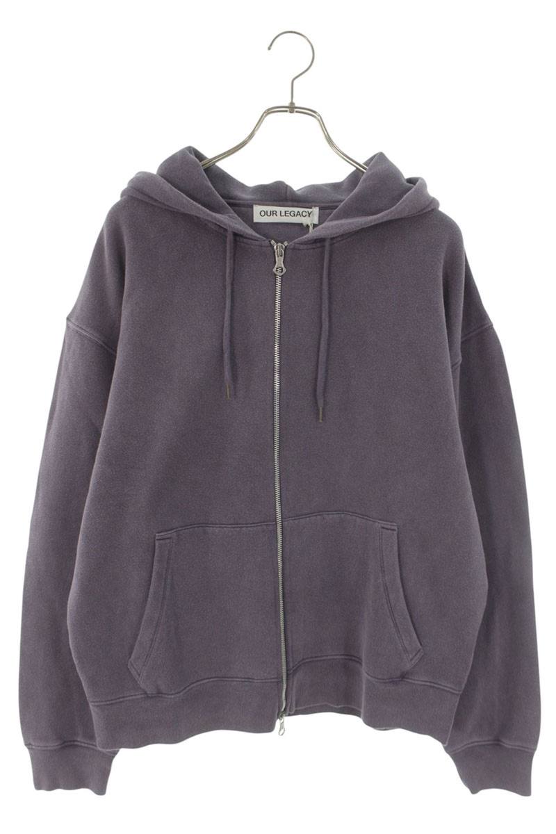 OUR LEGACY 26SS Cotton Zip-Up Hoodie Purple Size XL
