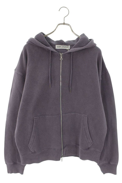 OUR LEGACY 26SS Cotton Zip-Up Hoodie Purple Size XL