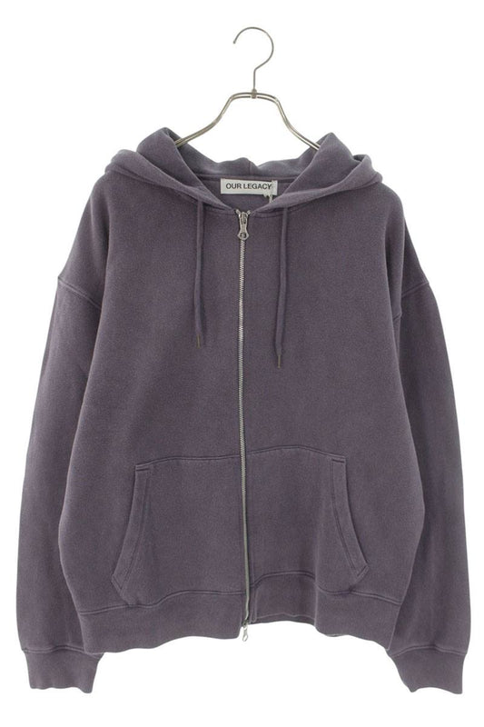 OUR LEGACY 26SS Cotton Zip-Up Hoodie Purple Size XL
