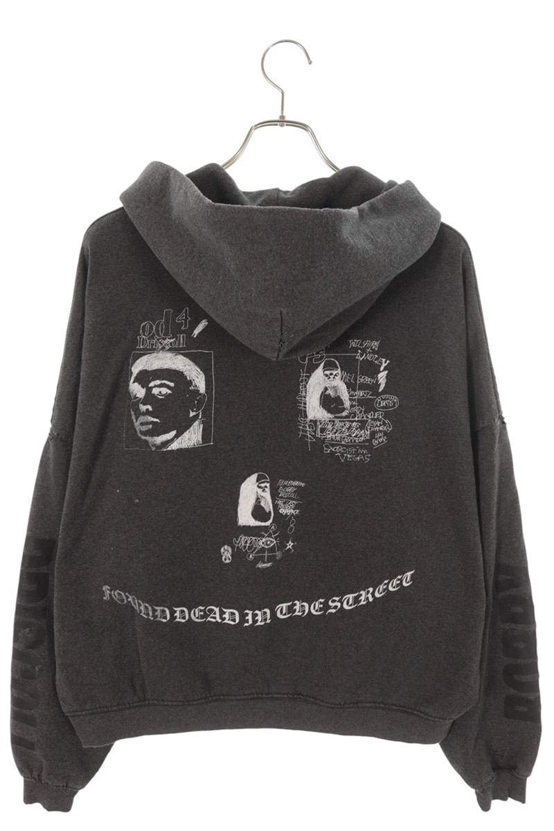 Paly Hollywood 26SS Patched Vintage Hoodie Black Size XS