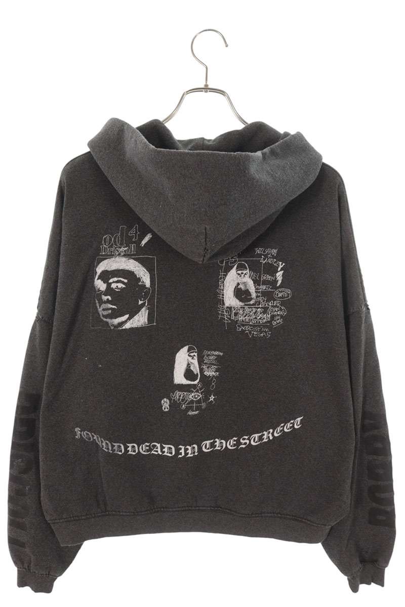 Paly Hollywood 26SS Patched Vintage Hoodie Black Size XL