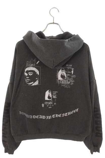 Paly Hollywood 26SS Patched Vintage Hoodie Black Size XL