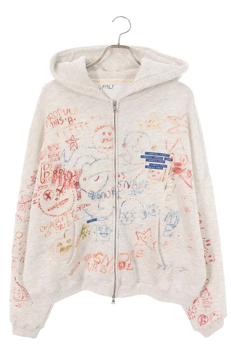 Paly Hollywood 26SS Multi Paint Zip Cotton Hoodie Size M