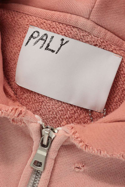 Paly Hollywood 26SS Patched Zip Cotton Hoodie Pink Size M