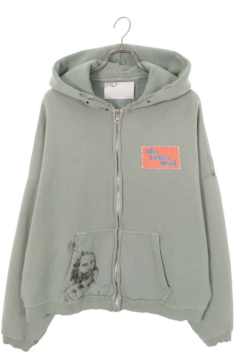 Paly Hollywood 26SS Photo Print Zip Hoodie Green Size XL