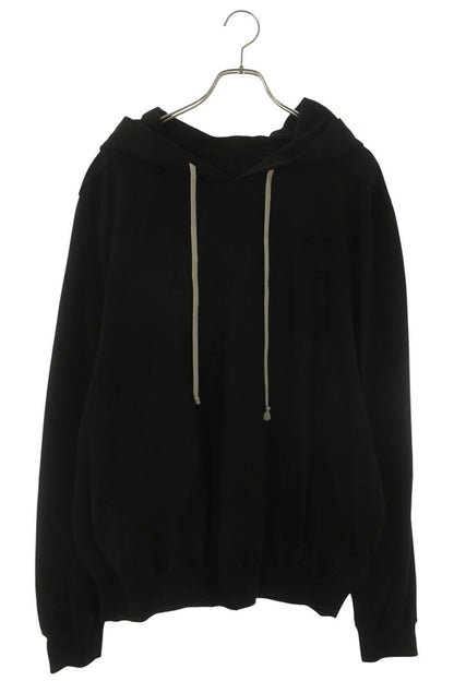 Rick Owens Cotton Drawcord Pullover Hoodie Black Size XL