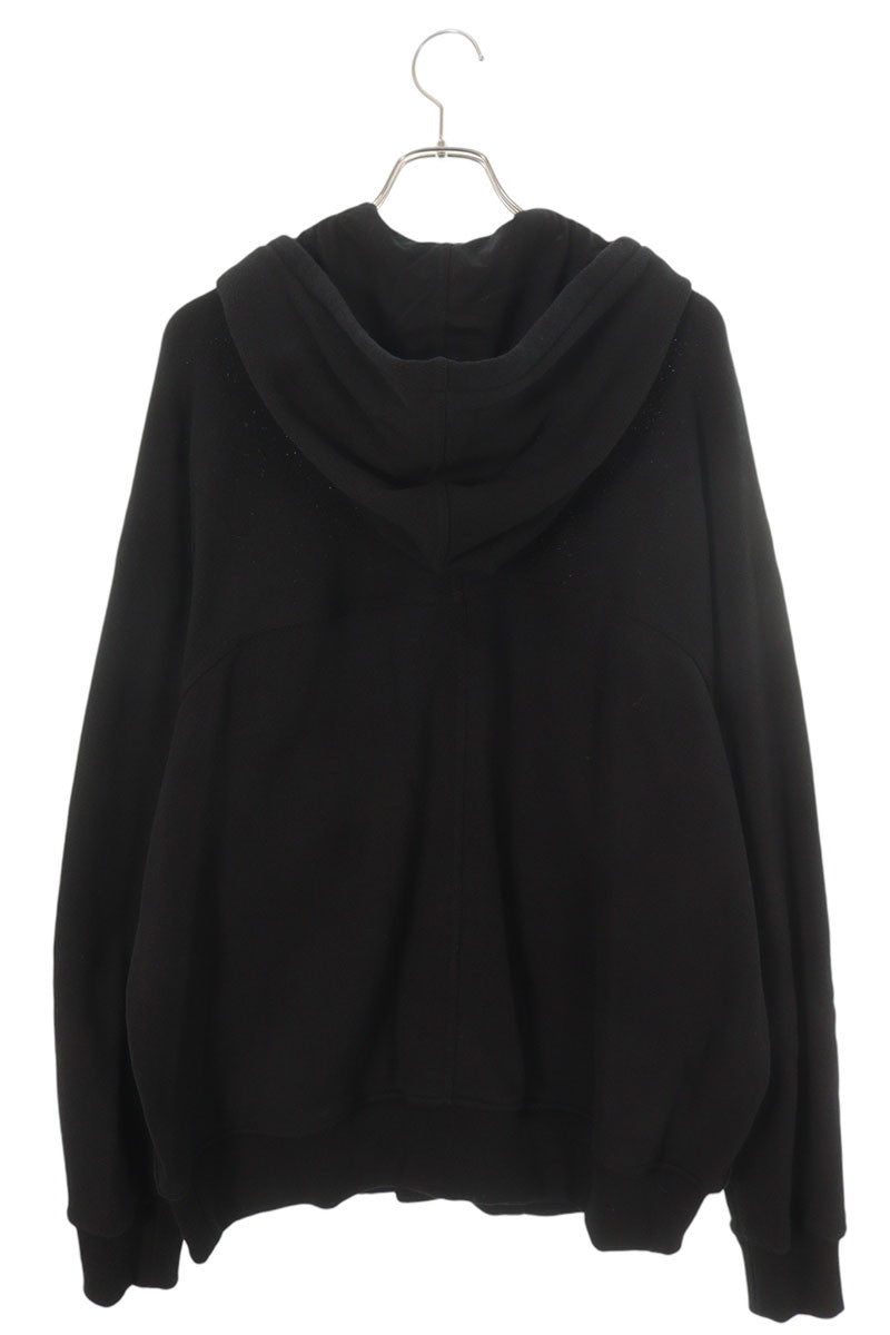 Rick Owens NT Zip-Up Hoodie Black Cotton Size L