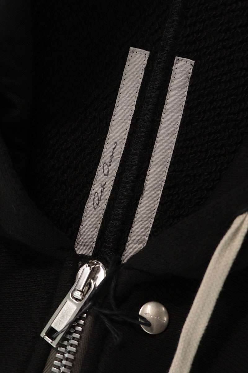 Rick Owens NT Zip-Up Hoodie Black Cotton Size L