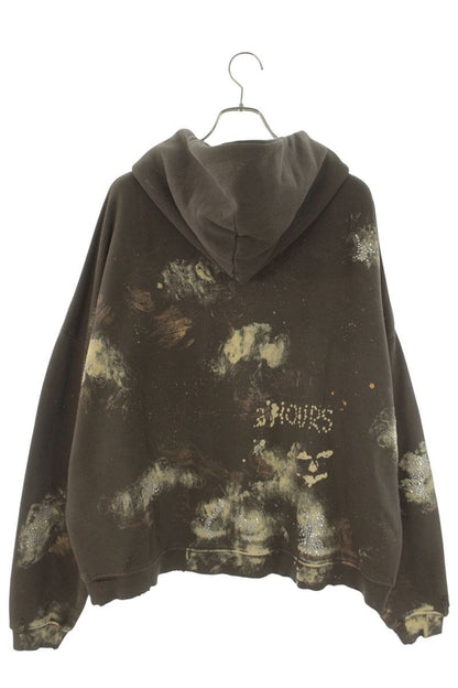 Paly Hollywood Jewel-Paint Distressed Zip Hoodie Size XL