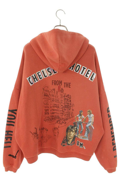 Paly Hollywood 26SS Paint Distressed Hoodie Red Size M