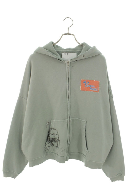 Paly Hollywood 26SS Photo Print Zip Hoodie Green Size XS