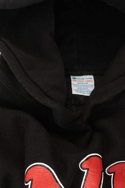 SAINT MICHAEL 24SS Logo Print Hoodie Black Red Size M