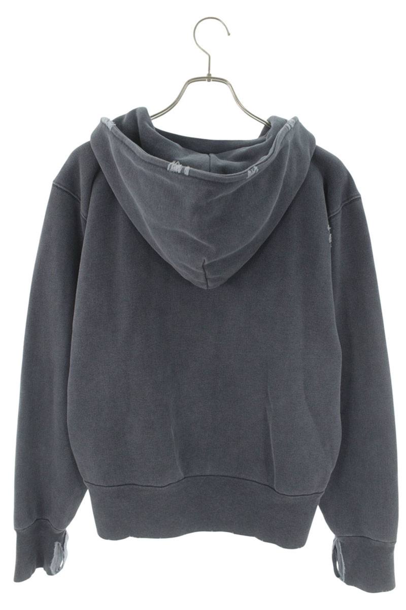 OUR LEGACY Relic Distressed Cotton Hoodie Navy Size 46