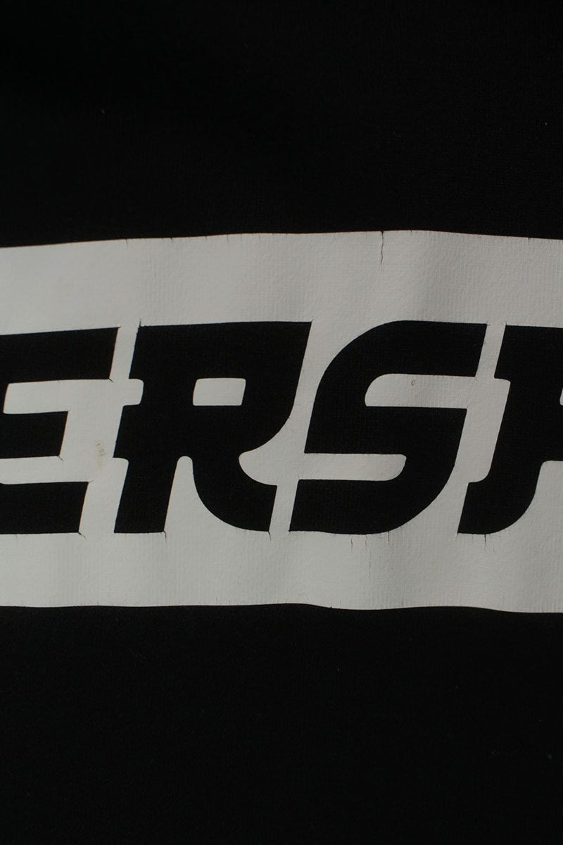 Versace Front Logo Cotton Hoodie Black Size XL