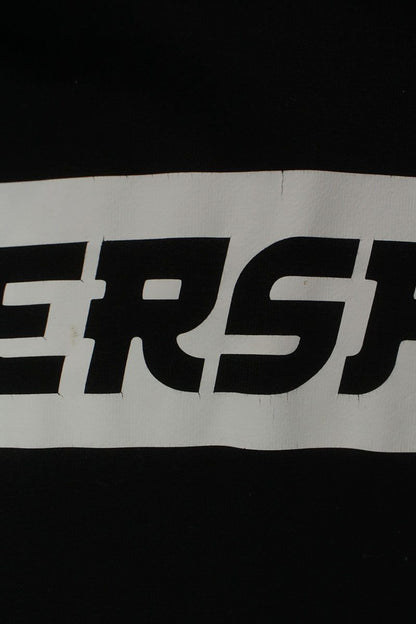 Versace Front Logo Cotton Hoodie Black Size XL