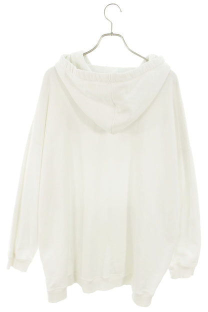 VALENTINO Logo Print Cotton Hoodie White Size M